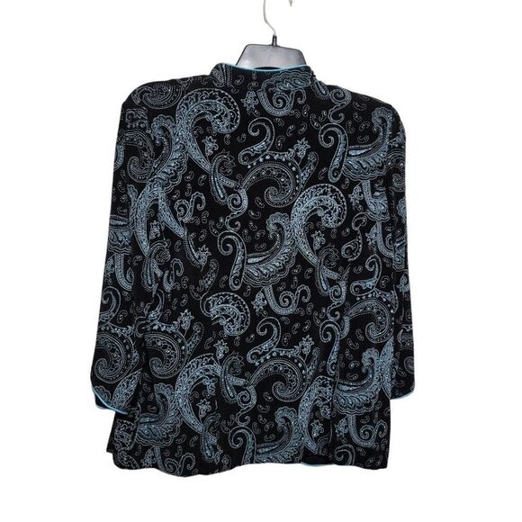 Amex Evenings 2 Piece Back/Blue Sequin Top Set XL - Picture 2 of 4